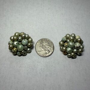 Vintage beaded clip on earrings